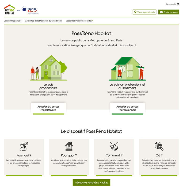 Pass'Réno Habitat Le service public de la Métropole du Grand Paris pour la rénovation énergétique de l'habitat individuel et micro-collectif