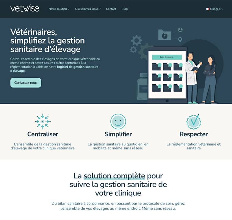 Vetwise.vet - page d'accueil